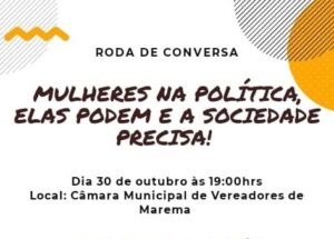 Read more about the article Câmara Municipal de Marema realiza roda de conversa Mulheres na política, elas podem e a sociedade precisa”