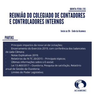 Read more about the article Colegiado dos Contadores e Controladores realiza o último encontro de 2019