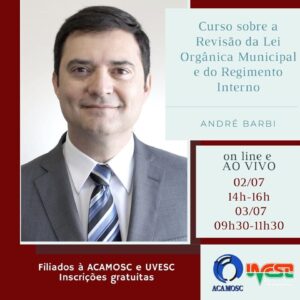 Read more about the article Curso on-line sobre “Revisão da Lei Orgânica Municipal e do Regimento Interno será realizado em julho