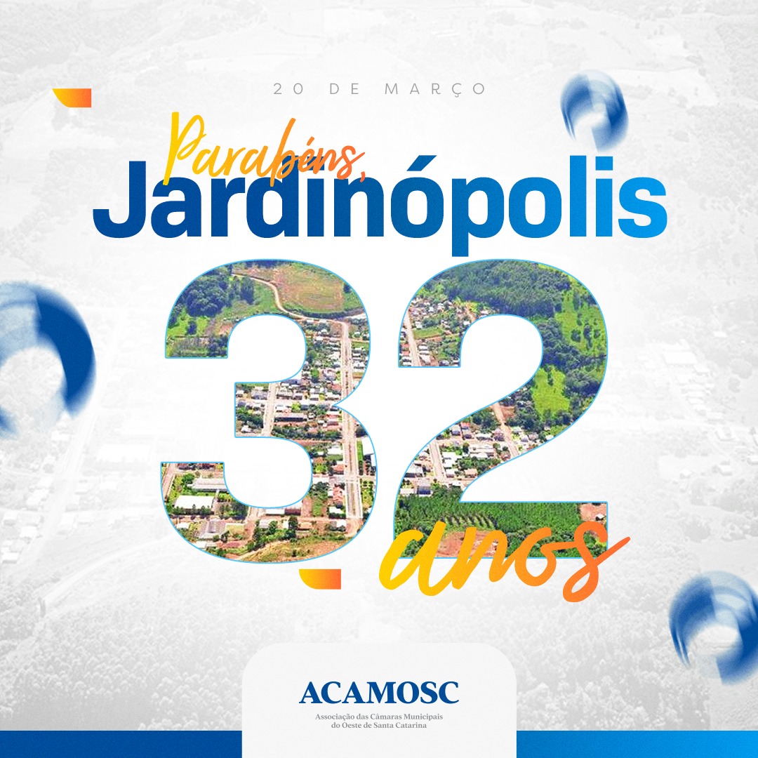 Read more about the article 🎉🎈 Jardinópolis-SC completa 32 anos de história, encantando-nos com sua beleza e acolhimento.